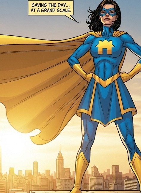 Hero overlooking city